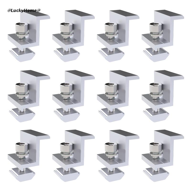 12x Solar Panel Adjustable End Clamps for 30-50mm/1.18-1.97'' Solar Framed Panel