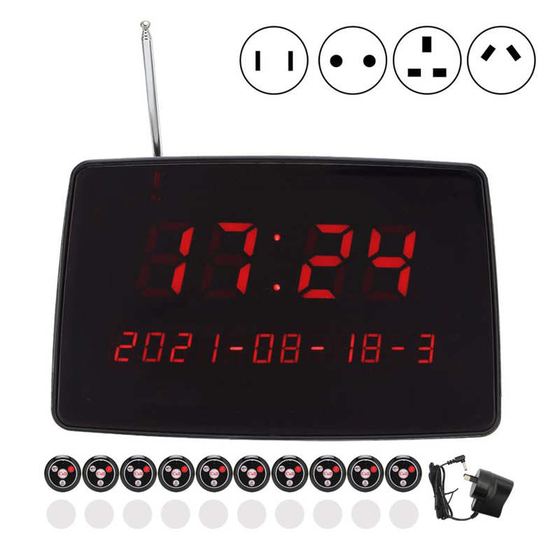 Restaurant Pager System 10 Pagers Wireless Coaster Pager System 110‑240V for Restaurants Hotels Bars hot