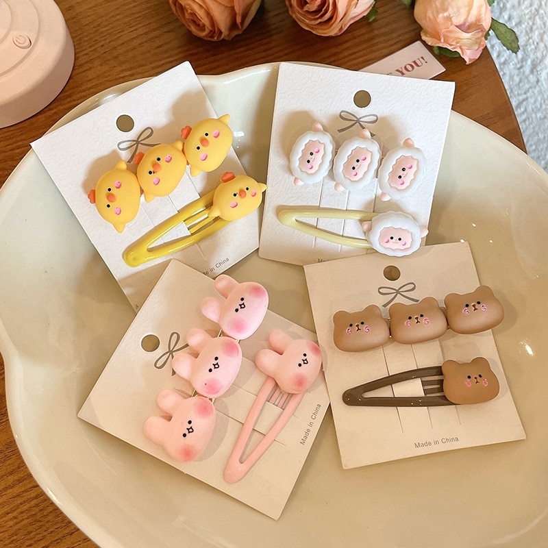 Kids Cartoon Animal Hair Pin Bear Rabbit Hair Clips for Baby Girls Headwear Girls Kids Hair Accessories Kawaii Accessories