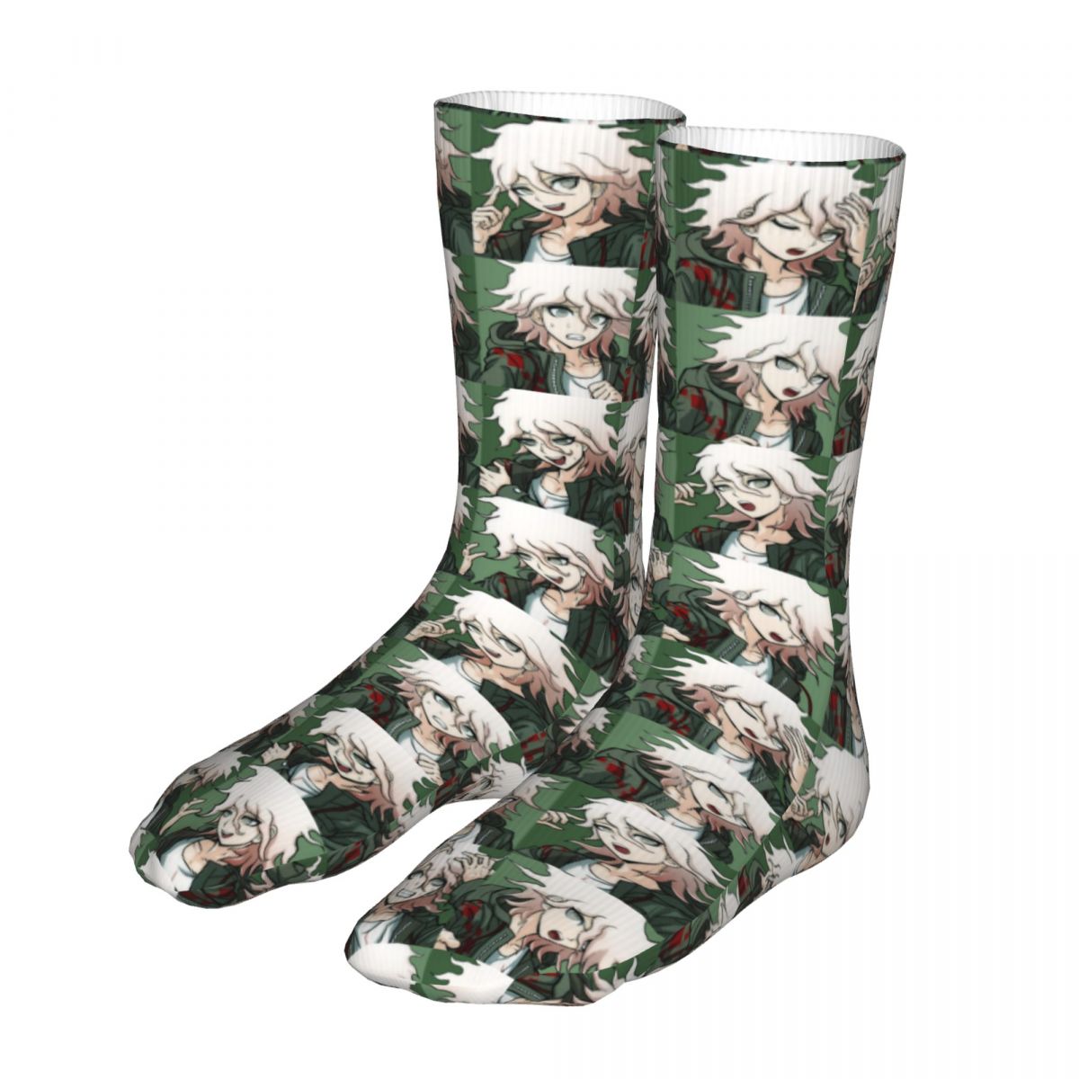 Fashion Socks Men's Women's Novelty Nagito Komaeda Socks Danganronpa Skateboard Socks Spring Summer Autumn Winter