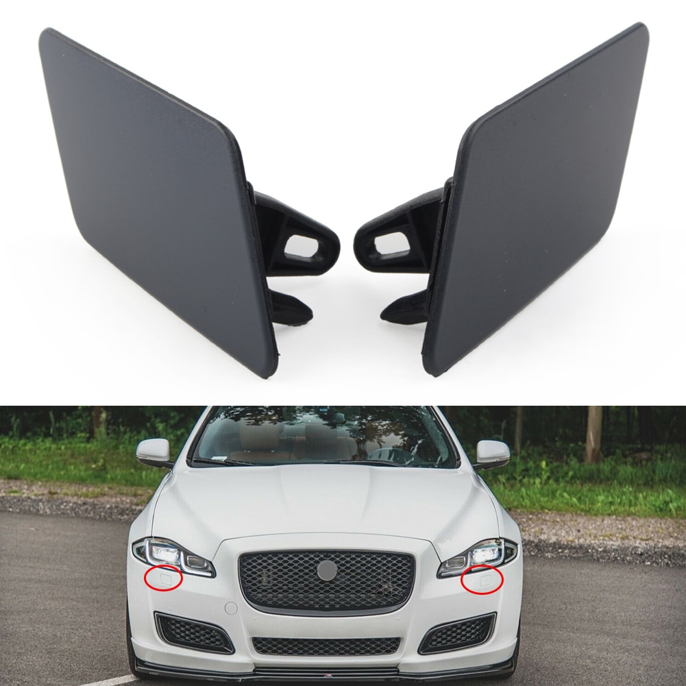 2Pcs LH+RH Car Front Headlight Headlamp Washer Cover Cap For Jaguar XJ 2011 2012 2013 2014 2015 2016 2017 2018 C2D3561 C2D3560