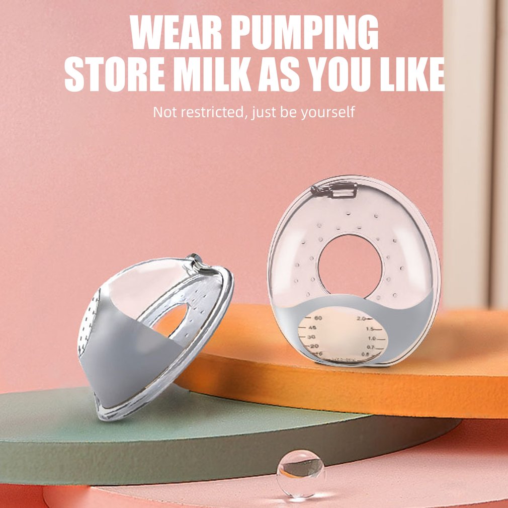 1 Pair Silica Gel Collection Cover Breastmilk Collecter Soft Reusable Nursing Pad Postpartum Suction Nipple Suction Container