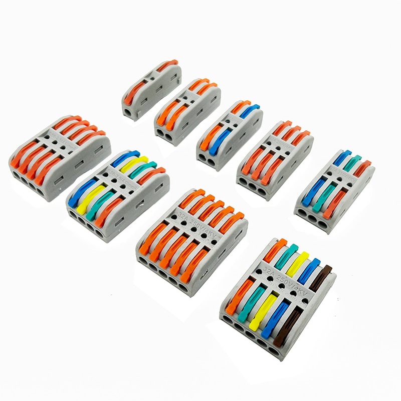 10/30/50pcs Universal Electrical Cable Wire Connectors Fast Home Compact wire Connection push in Wiring Terminal Block 2-8 Pin