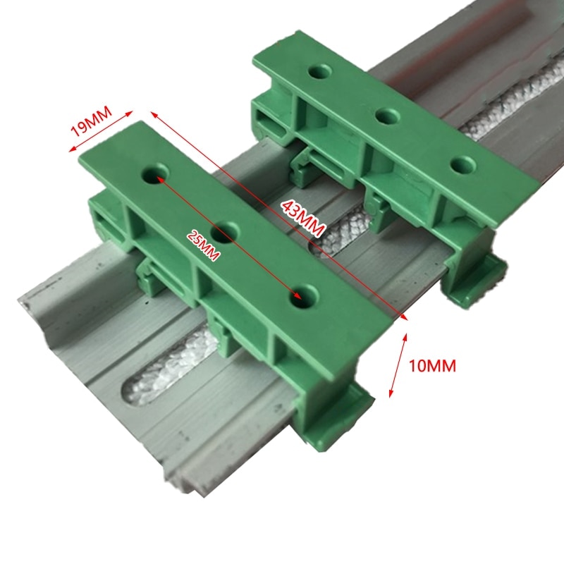 2pcs PCB 25mm DIN Rail Mounting Adapter Circuit Board Bracket Holder Carrier Clips Control Board Adapter