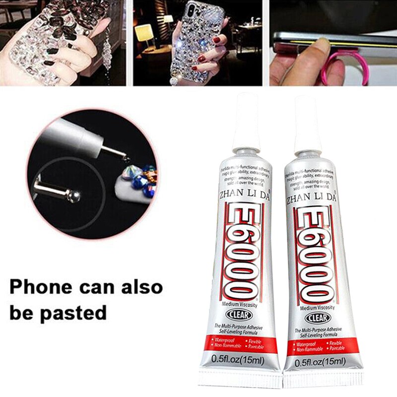 Glue for Rhinestones E6000 15ML Rhinestones Crystal DIY Craft Tool Needles Epoxy Adhesive Strong Hotfix For Jewelry Tool