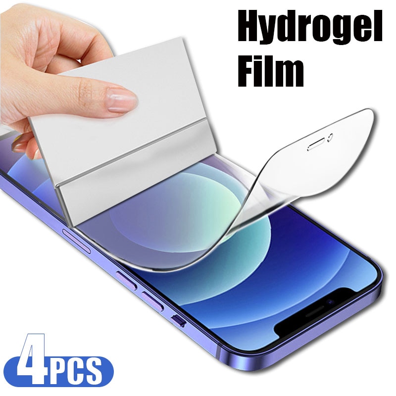 4PCS Hydrogel Film for iPhone 13 12 11 Pro Max Mini SE 2020 Screen Protector On iPhone X XR XS Max 7 8 6 6S Plus Not Glass