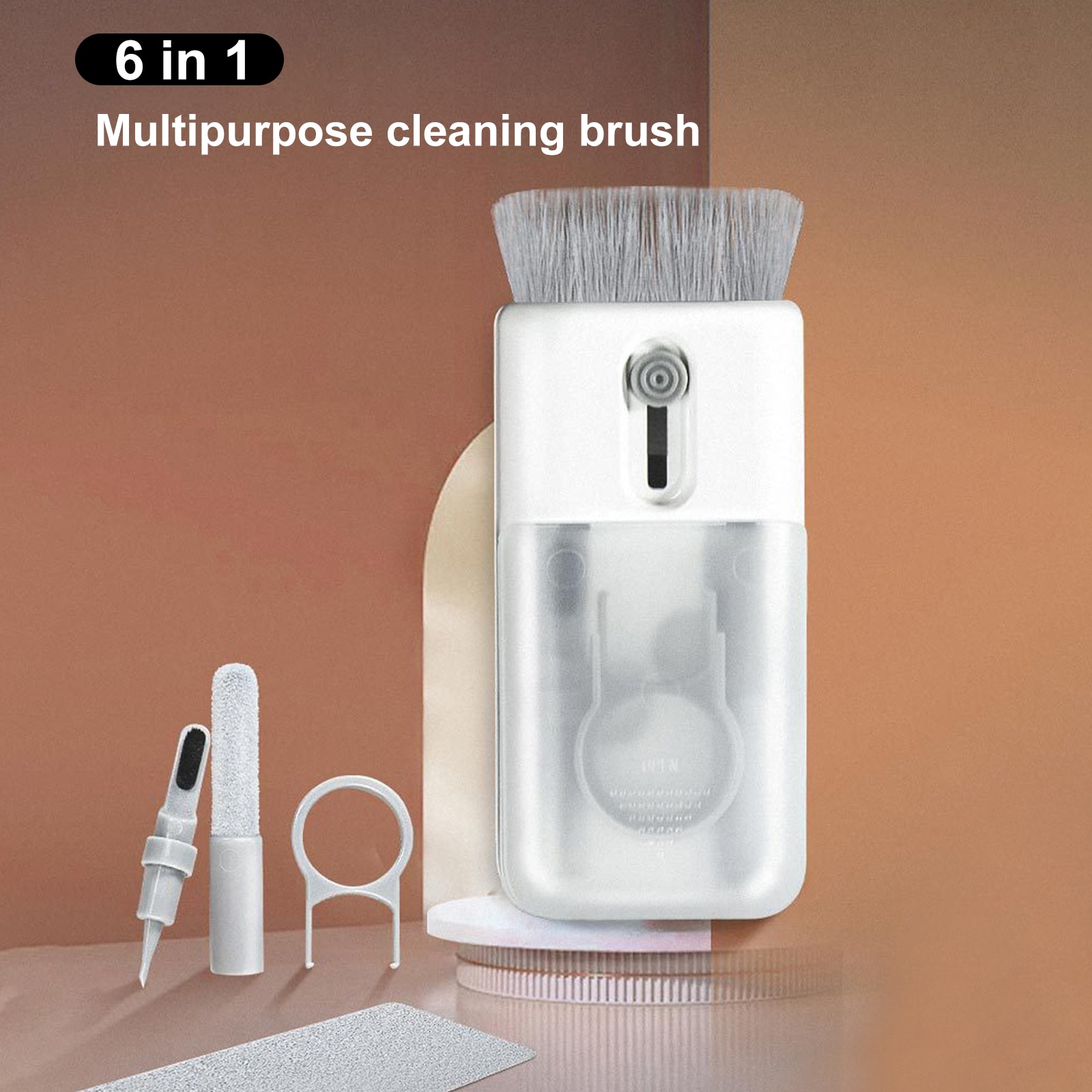 6 In1 Keyboard Soft Cleaning Brush With Key Puller Double Head Concealed Design Digital Product Cleaning Brush Tool