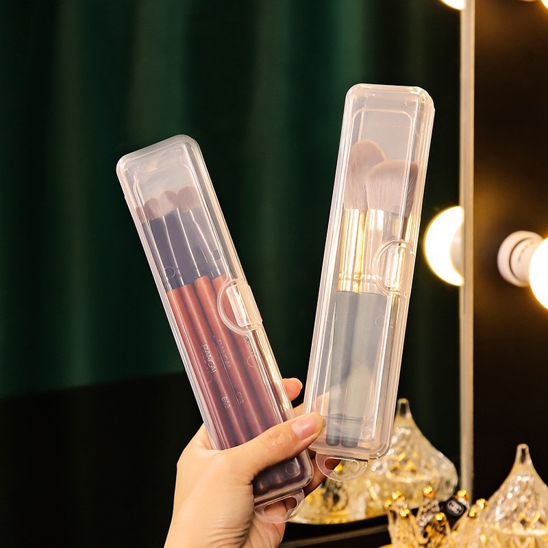 Portable Makeup Brush Organizer Eyebrow Pencil Boxes Women'S Cosmetic Bag Transparent With Cover Storage Organizer Makeup T