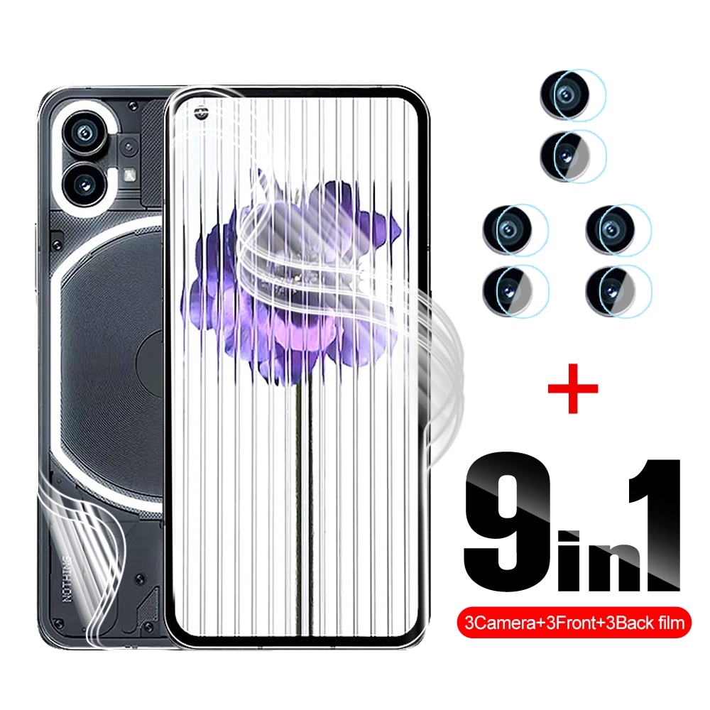 9in1 Hydrogel Film For Nothing Phone 1 5G Back Cover Screen Protector Not Glass Nothingphone One Phone1 Protective Camera Film