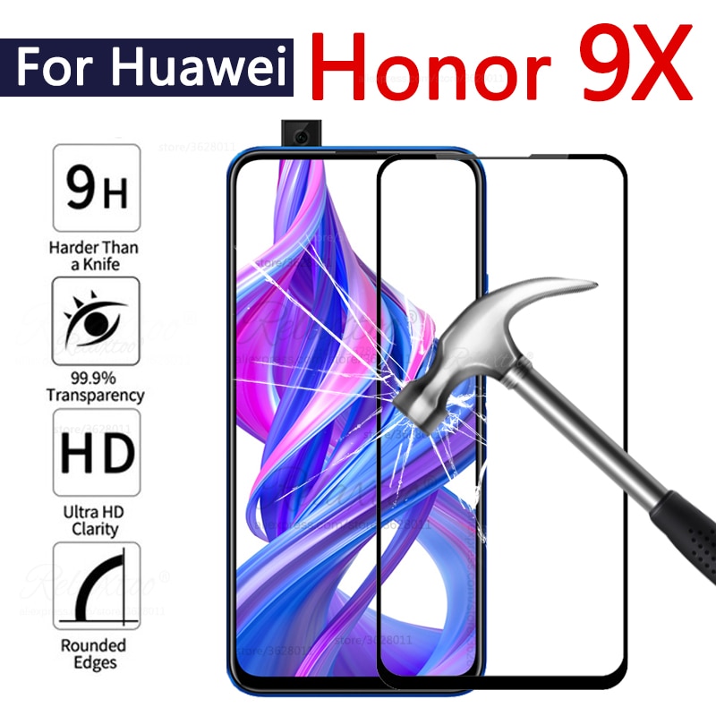 1-5PCS Full cover tempered glass For Huawei Honor 9x Screen Protector For honor 9x honor9x Protective Film honor 9x display Glas