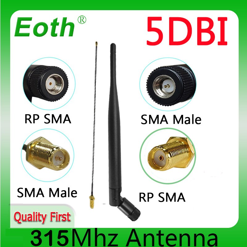 315Mhz Antenna LORA 5dbi GSM 315 mhz RP-SMA Connector Rubber 315m Lorawan antenna IPX IOT SMA Male Extension Cord Pigtail Cable