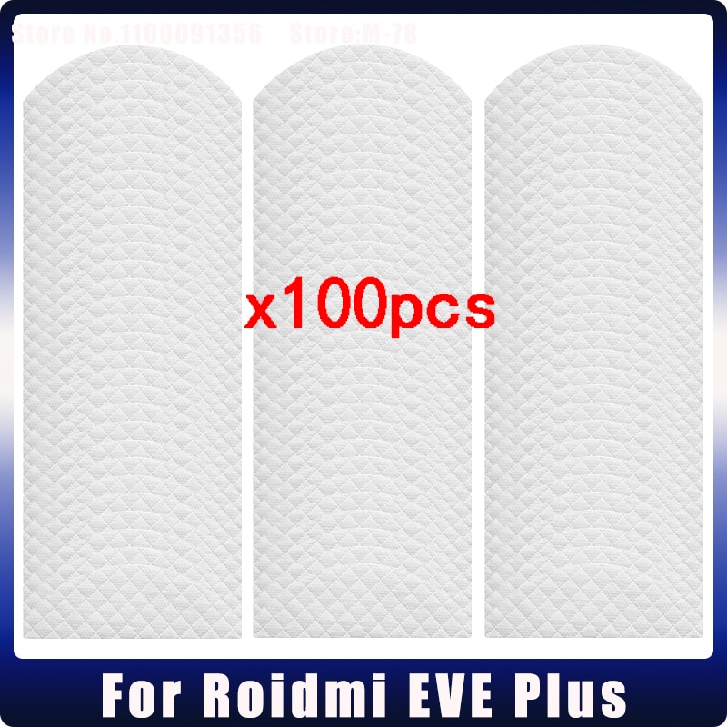 100 pcs! Disposable Mop Rag Pads For Xiaomi Roidmi EVE Plus Robotic Vacuum Cleaner High Quality Disposable Mop Cloth Accessories