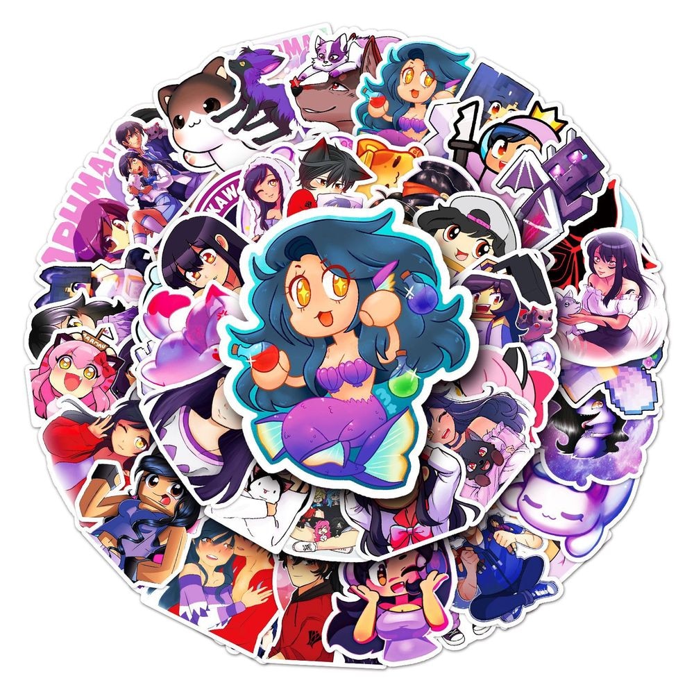 10/50Pcs Cute Kawaii Aphmau stickers aphmau plush graffiti Stickers for DIY Luggage Laptop Skateboard Bicycle Stickers