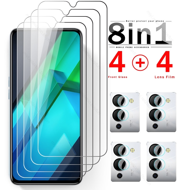 8 In 1 Camera Lens Protective Glass For Infinix Note 12 G96 X670 6.7" Screen Protector Tempered Glass Film Infinix Note12 G