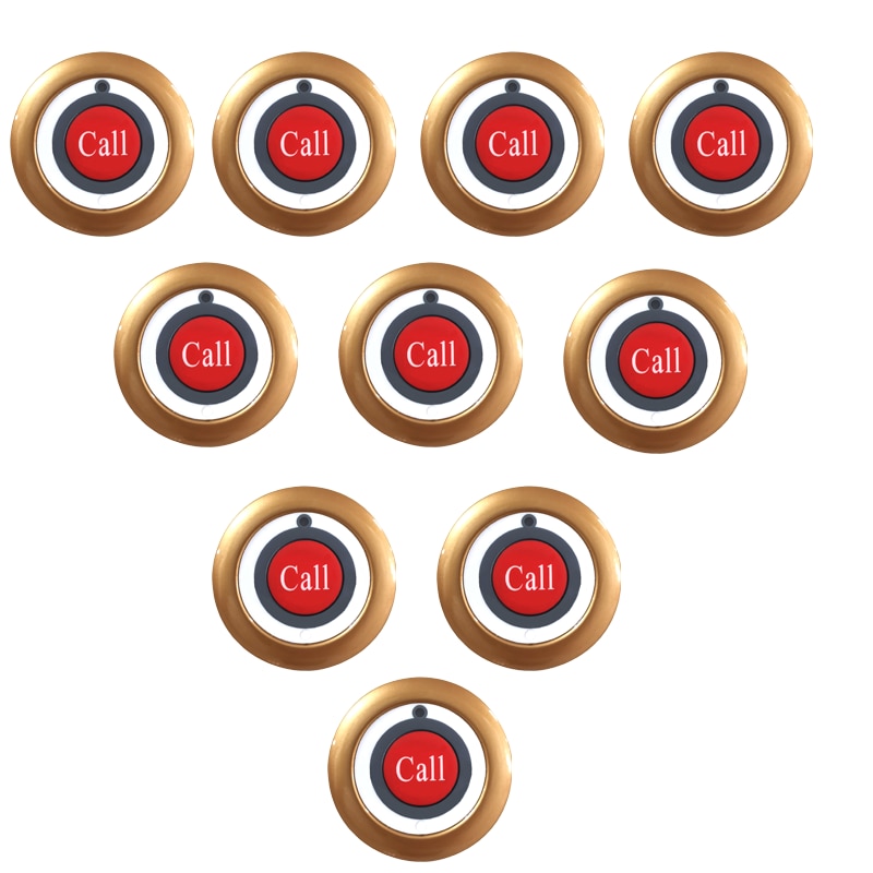 10Pcs Coaster Call Button Restaurant Pager Wireless Waiter Transmitter 315MHz For Coffee Bar Cafe Customer Service