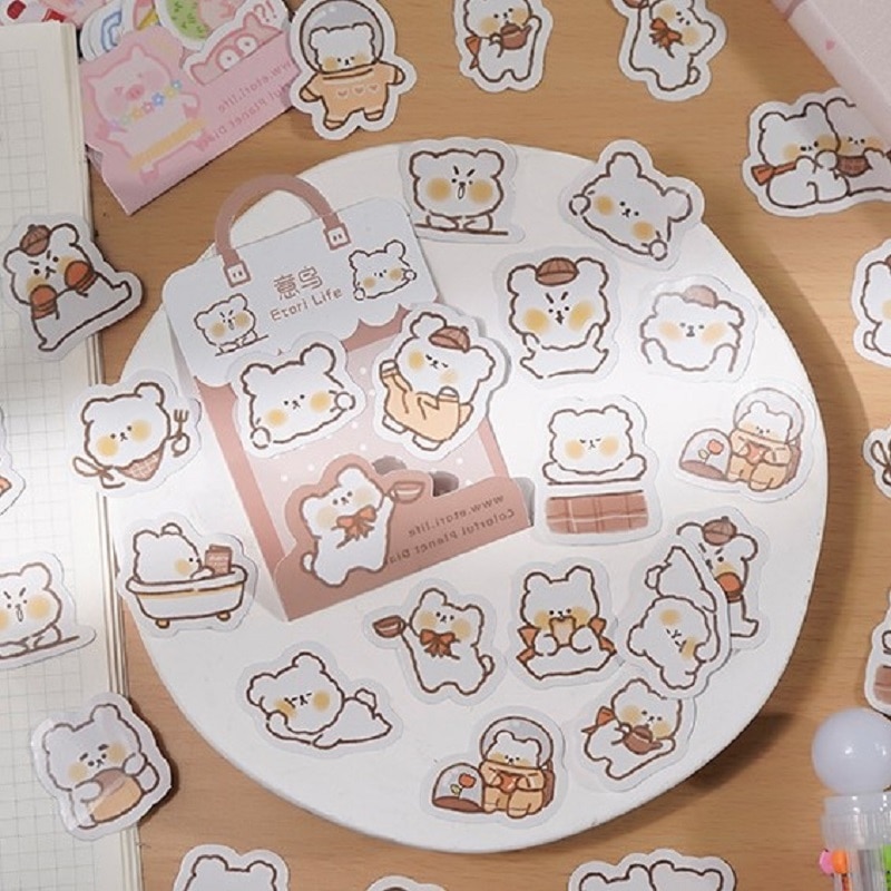 Cartoon Cute Notebook Stickers Album Diary DIY Decorative Bear Stickers
