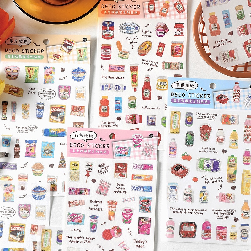 1pcs/lot Kawaii Stationery Stickers Food collectors Decorative Mobile Stickers Scrapbooking DIY Craft Stickers