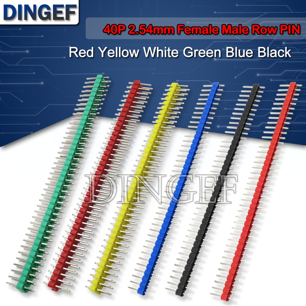10PCS 40 Pin 2.54mm Female Row 40P male Row New in tock High quality Red Yellow White Green Blue Black