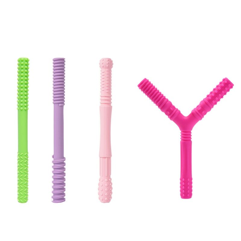 Baby Teether Chewing Glue Silicone Hollow Teething Tube Baby Chewing Toy Children's Anti-eat Hand Molar Stick