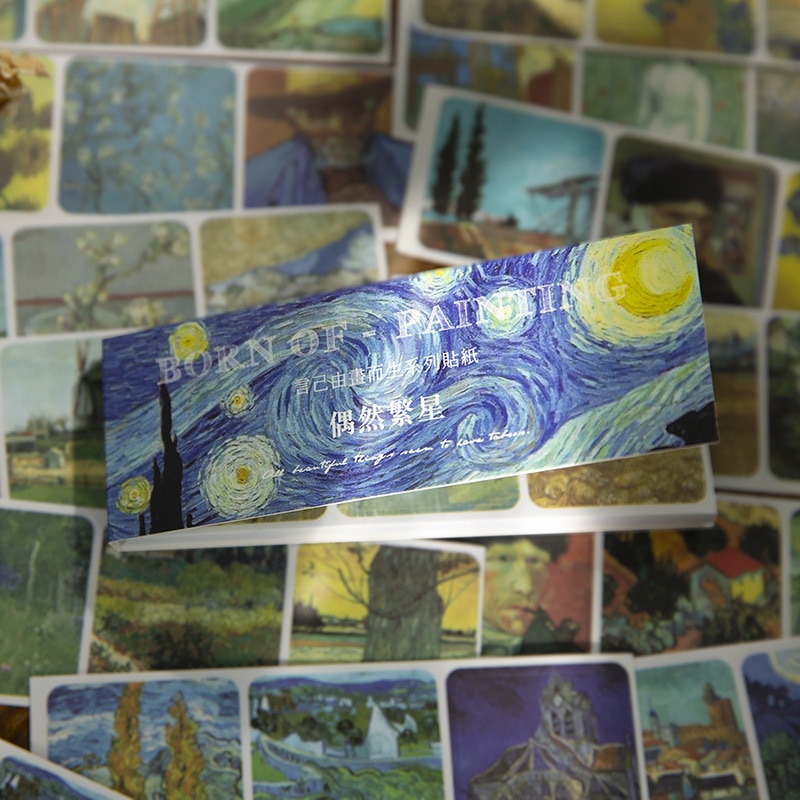 30 Sheets Van Gogh Starry Sky Decorative Stickers Book For Diary Planners Journal DIY Arts Crafts Album Notebook