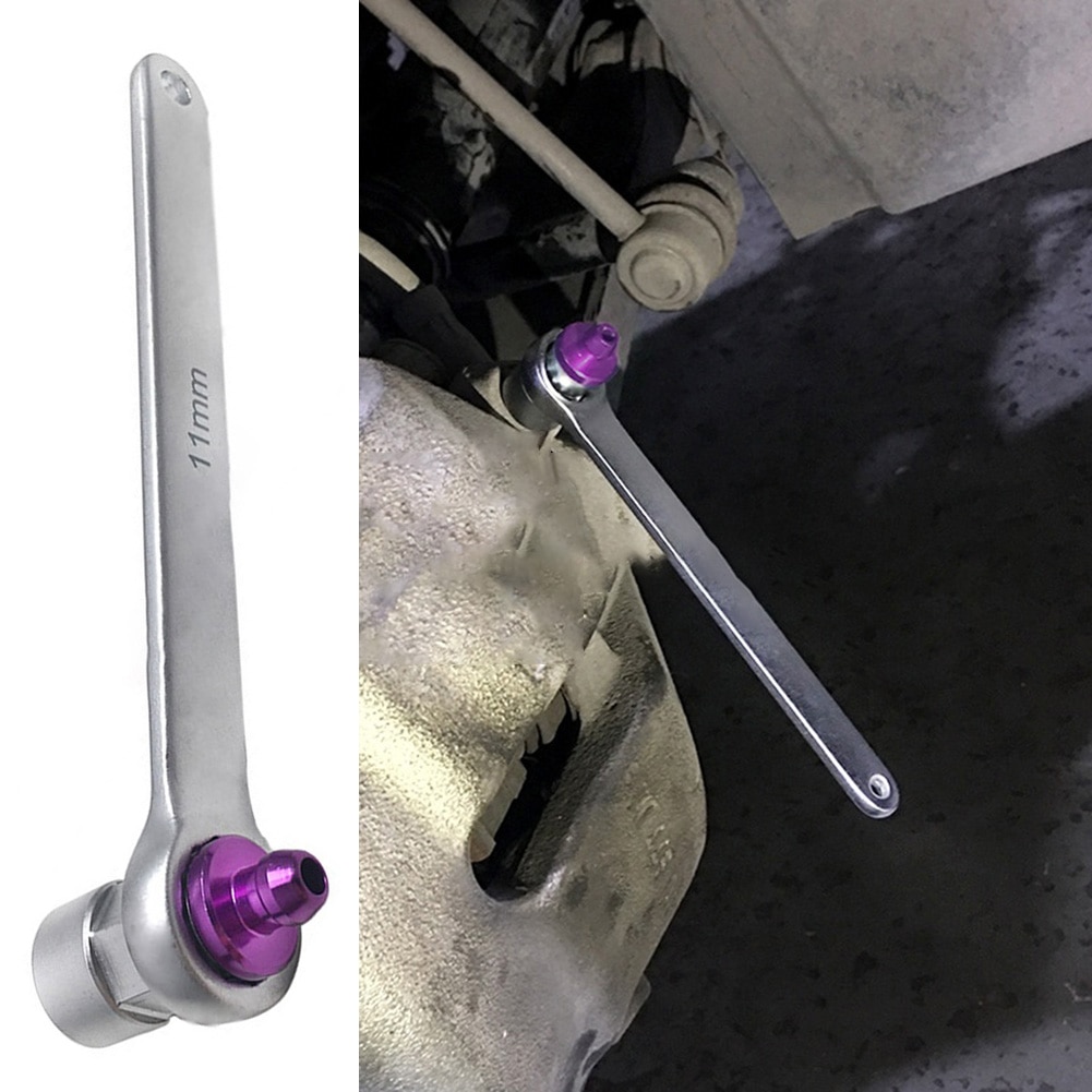 Car Manual Brake Bleeder Wrench 11mm Aperture Brake Bleeder Wrench Brake Oil Drainer Repair Universal Tool For Truck Car Vehicle