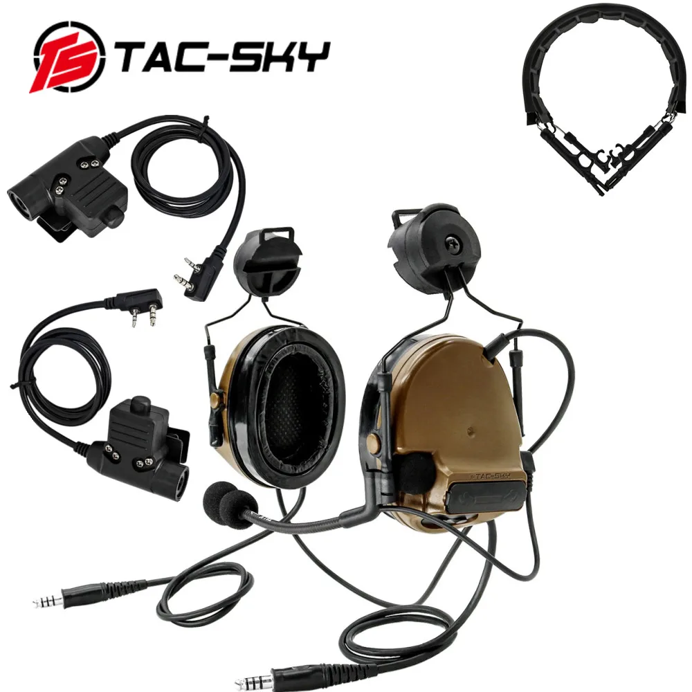 TAC-SKY COMTA III Silicone Dual Pass Protective Earmuffs Tactical Headphones/PTT U94PTT/Tactical Headset Replacement Headband