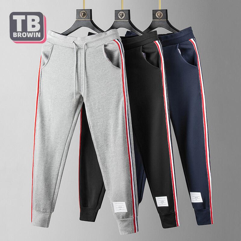 TB FOG sports casual sweatpants tide spring and autumn couple men's brand four-bar striped cotton knitted slim-fit trousers