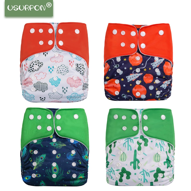 [usurpon] Eco Washable Cloth Diapers For 0-2 Years Babies And Infant Pocket Reusable Waterproof Baby Nappy Diaper