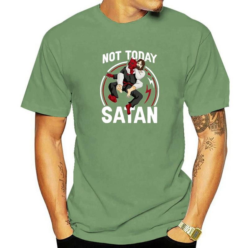 Unisex Cotton Jiu Jitsu Jesus Not Today Satan Funny Summer Men's Novelty T-Shirt Harajuku Streetwear Soft Tops Tee Women Sh