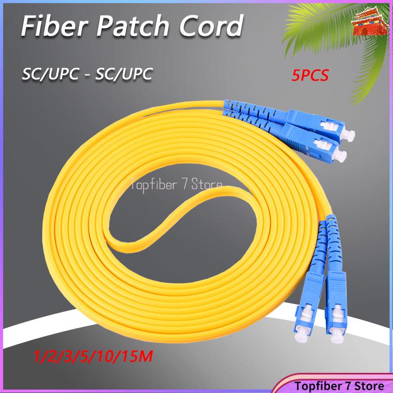 5PCS/Lot 1M-15 Meters SC/UPC - SC/UPC Fiber Patch Cord FTTH Duplex Single Mode Cable Length OR Other Connector Can BE Customized