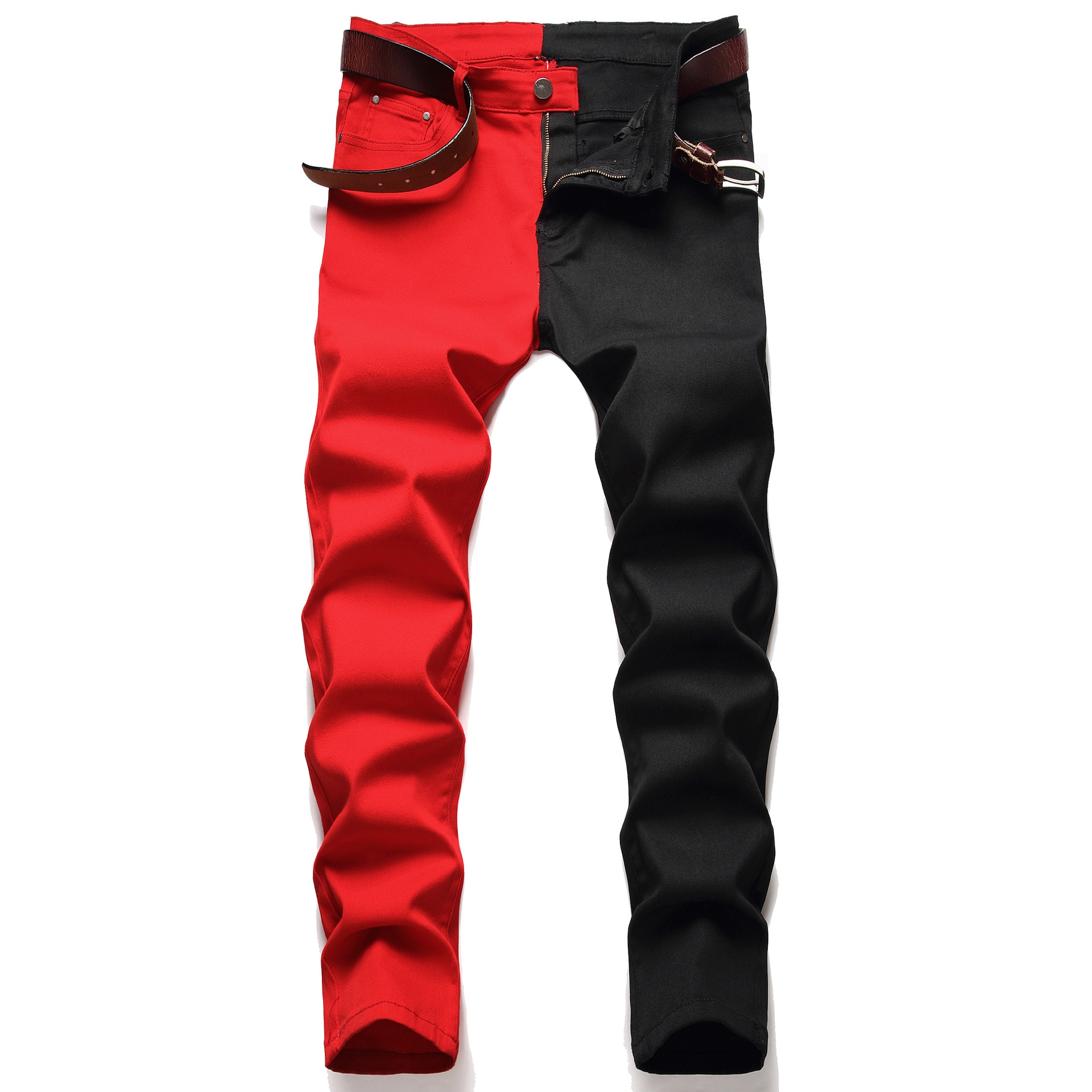 New Men's Jeans Slim Slim Pants Spliced Two-Color Men's Fashion Trend Multi-Color Men's Pants