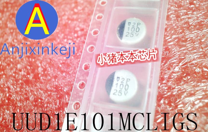 20pcs 100% orginal new UUD1E101MCL1GS UUD1E101MCLIGS 25V100UF SMD Electrolytic Capacitor SMD