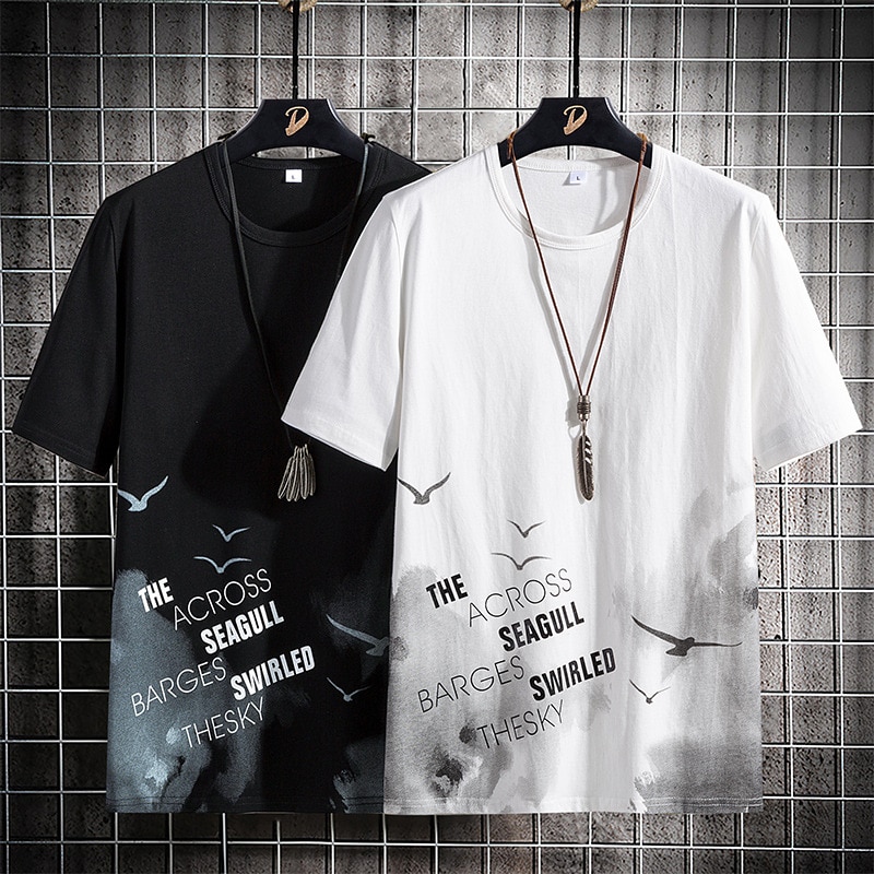 2023HOT T-shirt men's summer 2021 new trendy brand cotton casual half-sleeved clothes loose Korean compassionate