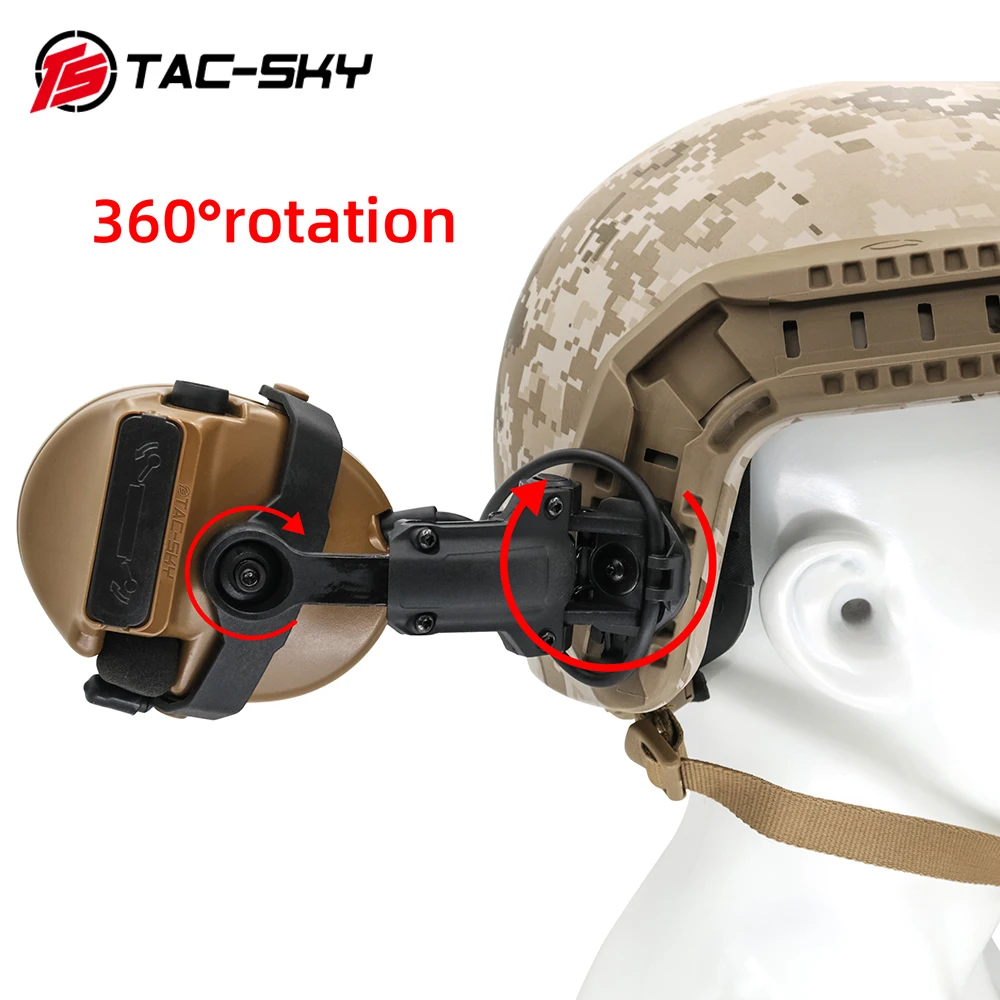 TS TAC-SKY COMTA III Silicone Earmuffs Noise Cancelling Pickup Fast Helmet ARC Track Bracket Edition Tactical COMTA Headphones