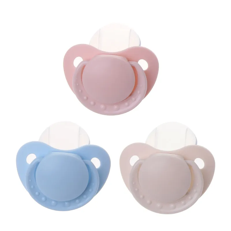 2023 New Calming Adult Sized Pacifier Dummy for Adult Babies Large Handle Shield for Adult Babies Large Handle Pink Blue Beige