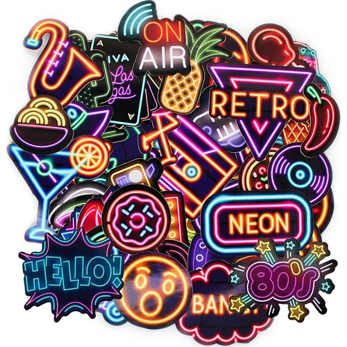 Art Point Neon Sticker Retro stickers 51 pcs-NS01
