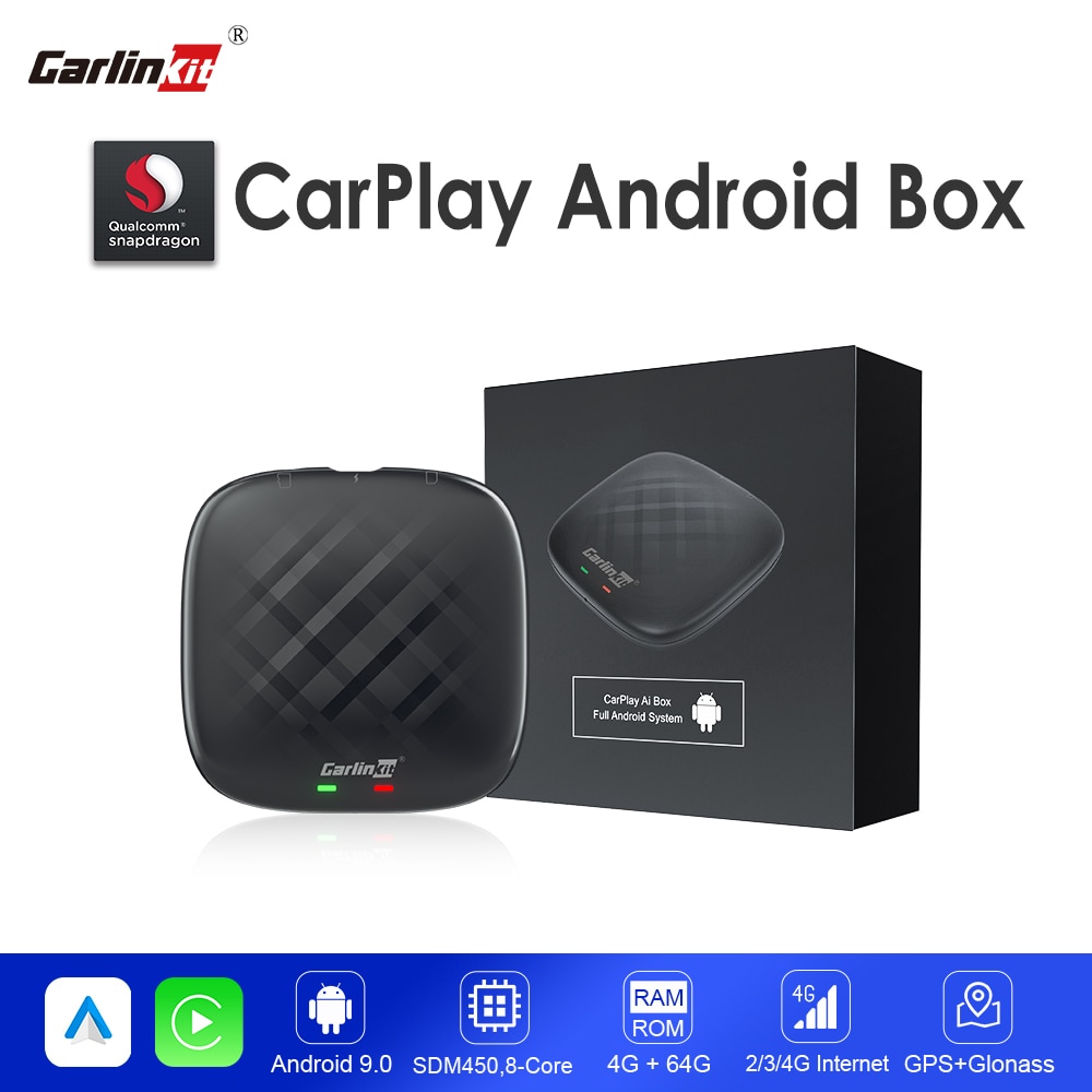 CarPlay Ai Box Android System Snapdragon 8 Core 4G+64G Carlinkit Mini Ai Streaming Box Wireless Android Auto Support YT Netflix