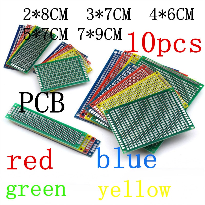 10PCS 2X8 3X7 4X6 5X7 7X9CM Double Side Prototype Diy Universal Printed Circuit PCB Board Protoboard 2*8 3*7CM 4*6CM 5*7CM 7*9CM