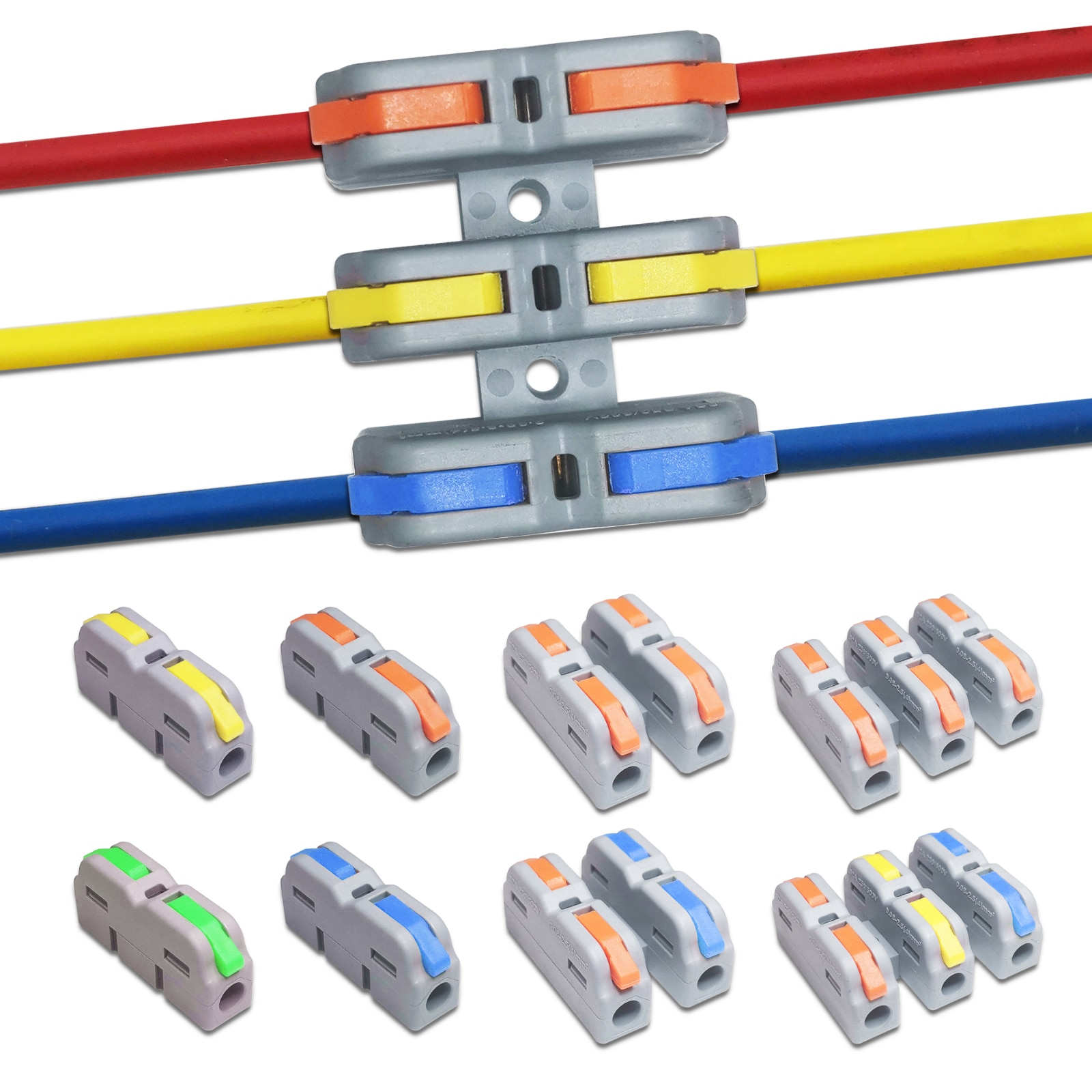 Mini Fast Wire Cable Connectors Universal Compact Conductor Spring Splicing Wiring Connector Push-in Terminal Block SCH