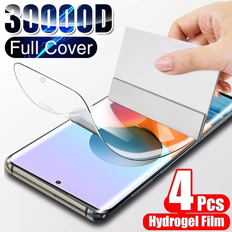 4Pcs Full Cover Screen Protector For Poco X3 X4 Pro NFC Hydrogel Film For POCO F3 F4 GT M3 M4 X3 Pro NFC Screen Protector