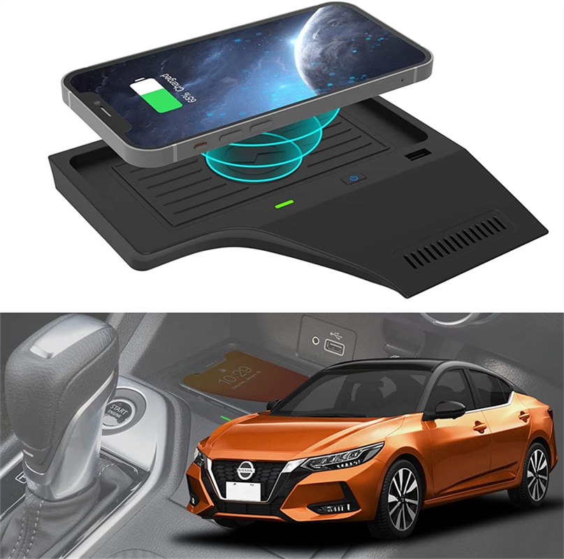 Wireless Charger for Nissan Sentra B18 2020 2021 2022 Accessories Center Console Wireless Charging Pad Mat for Nissan Sentra