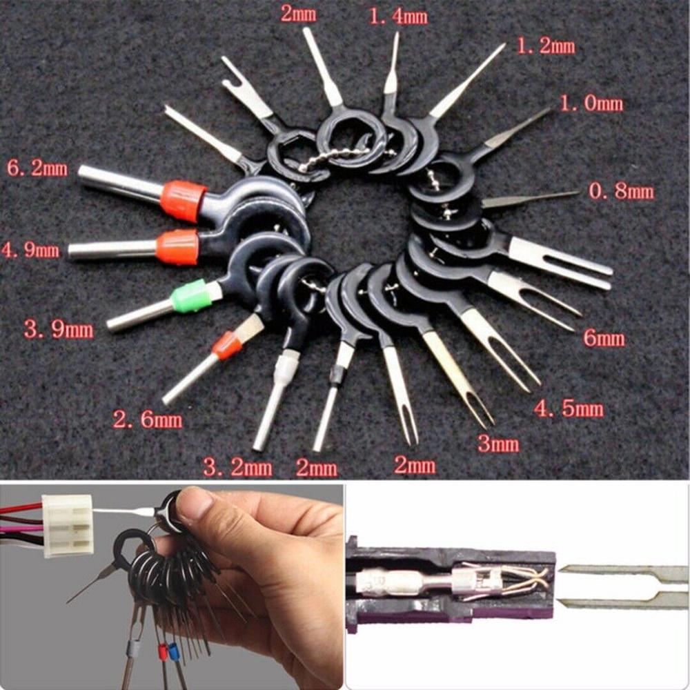 21 Pcs Car Wire Terminal Removal Tool Wiring connector Pin Extractor Puller Tools Stainless steel needle extractor Drop shipping