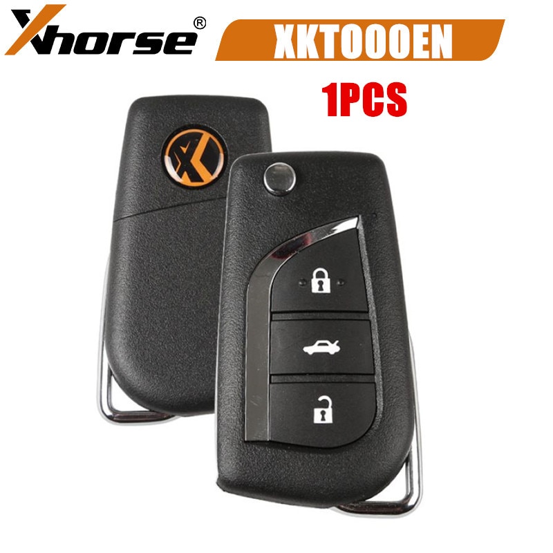 1PCS/LOT Xhorse XKTO00EN Wire Remote Key VVDI2 For Toyota Type 3 Buttons Universal Remote Key