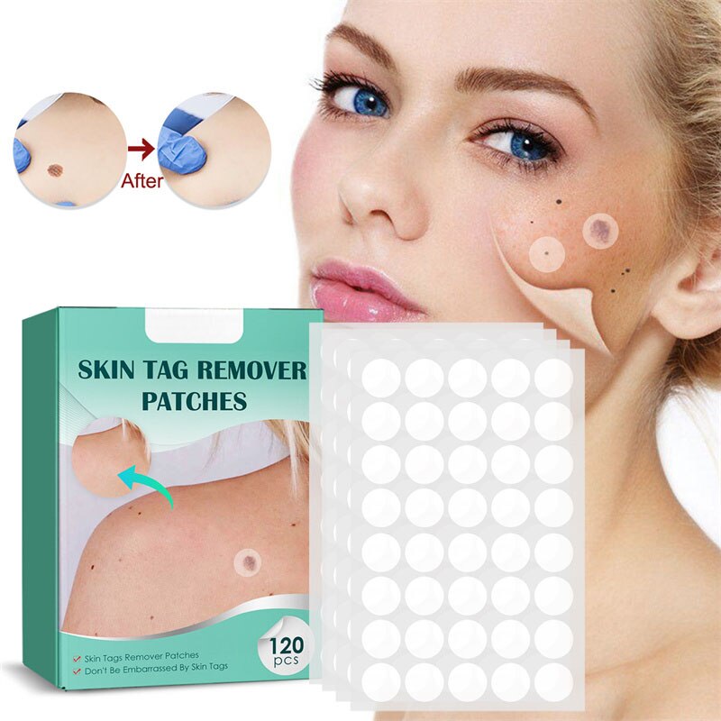 120Pcs Skin Tag Remover Ance Pimple Patch Wart Callus Meat Grain Flat Silk Skin Cleaning Care Anti-infection Absorb Face Care