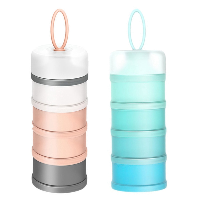 Portable 4-Layer Baby Food Storage Containers Infant Milk Powder Box Formula Dispenser Toddler Snacks Container