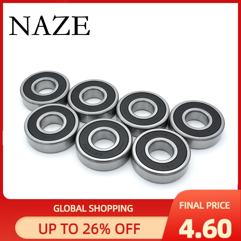 NAZE 10PCS 688RS Sealant Cover Bearings ABEC-5 688-2RZ 8x16x5mm Deep Groove Ball Bearings Rubber cover metal Miniature Bearings