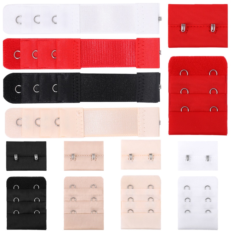 2/4/6 Pcs Three Rows One Buckle Women Bra Extension Buckles Adjustable Belts Elastic Extension Belt Hook Clip Expander Underwear