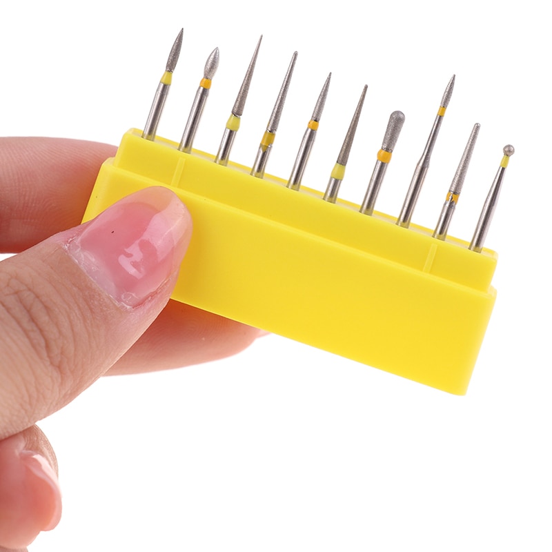 10pcs Dental Diamond Burs for Teeth Porcelain Ceramics Composite Polishing Denta Drill for High Speed Handpiece Polishing