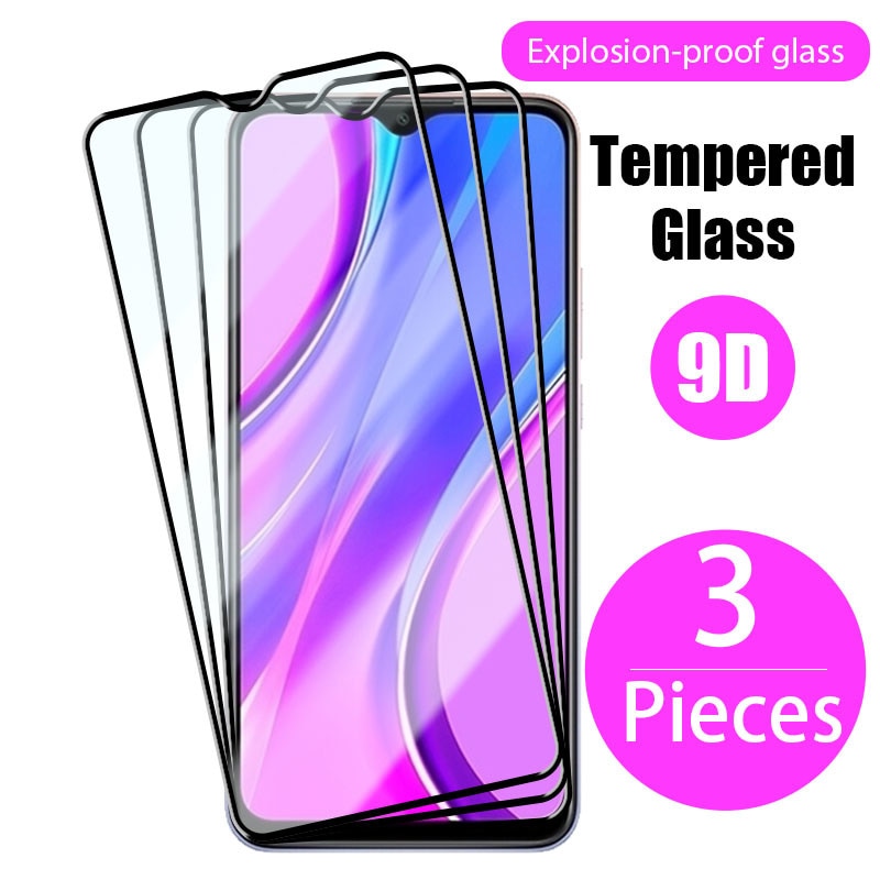 3PCS Full Cover Screen Protector for Xiaomi Redmi Note 10 9 8 7 Pro 9S 10S Protective Glass for Redmi 9 9A 9C 9T 8 8A Glass