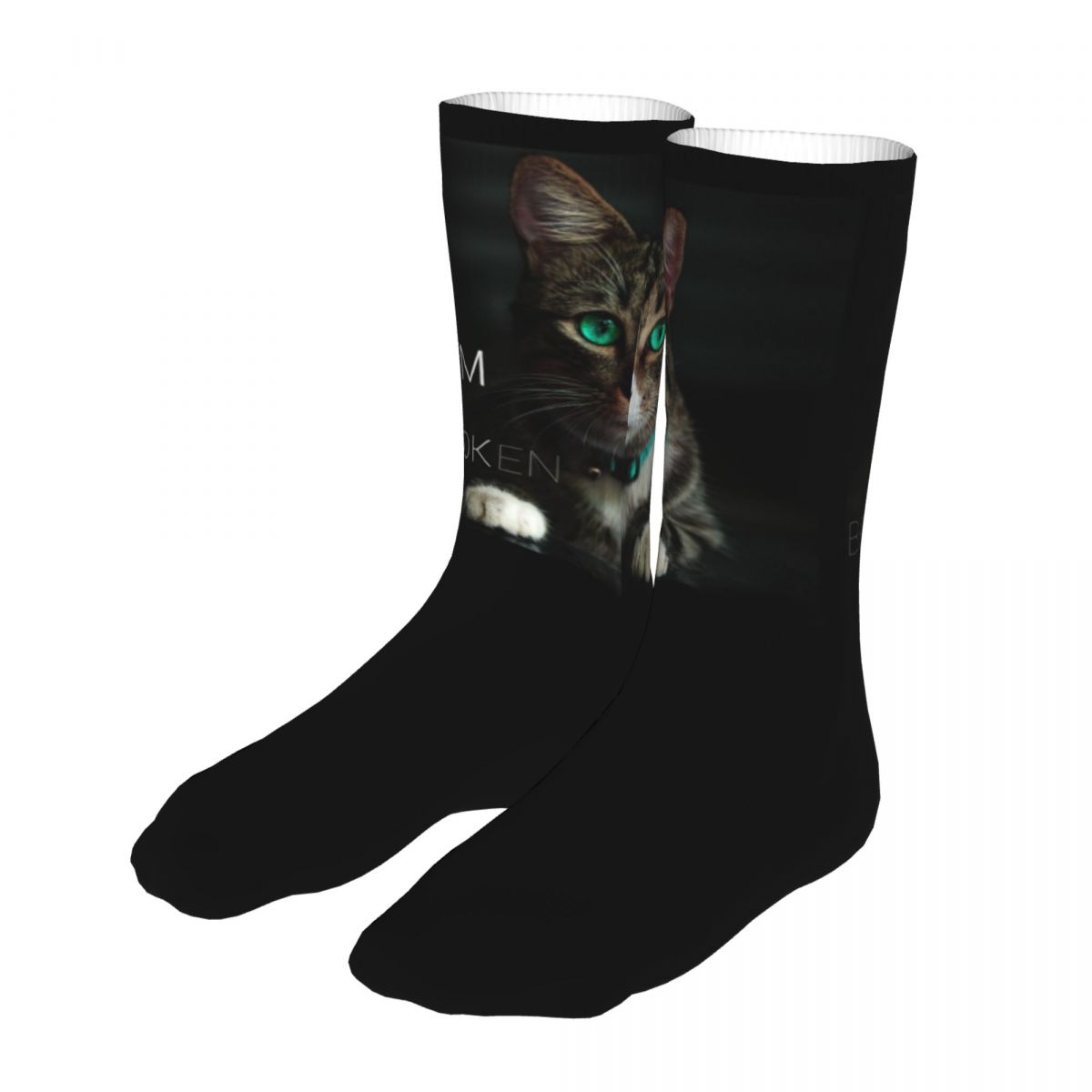 Beautiful Cat With Green Eyes Socks Men Women Fashion Cute Socks Crazy Spring Summer Autumn Winter Socks Gift